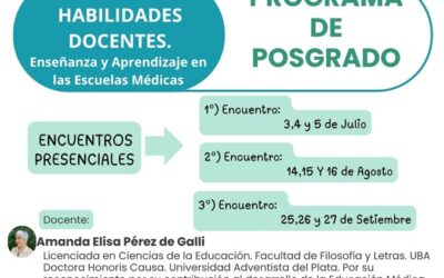 Curso de Habilidades Docentes: Enseñanza y Aprendizaje en las Escuelas Médicas.