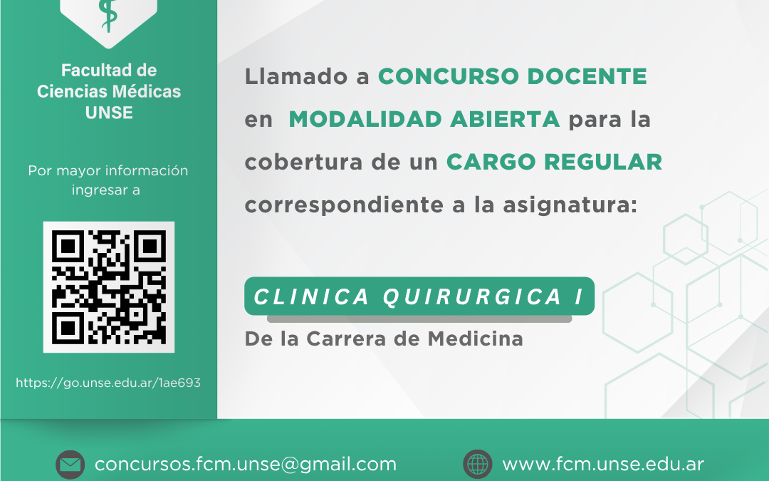 Llamado a inscripción Concurso Docente FCM UNSE