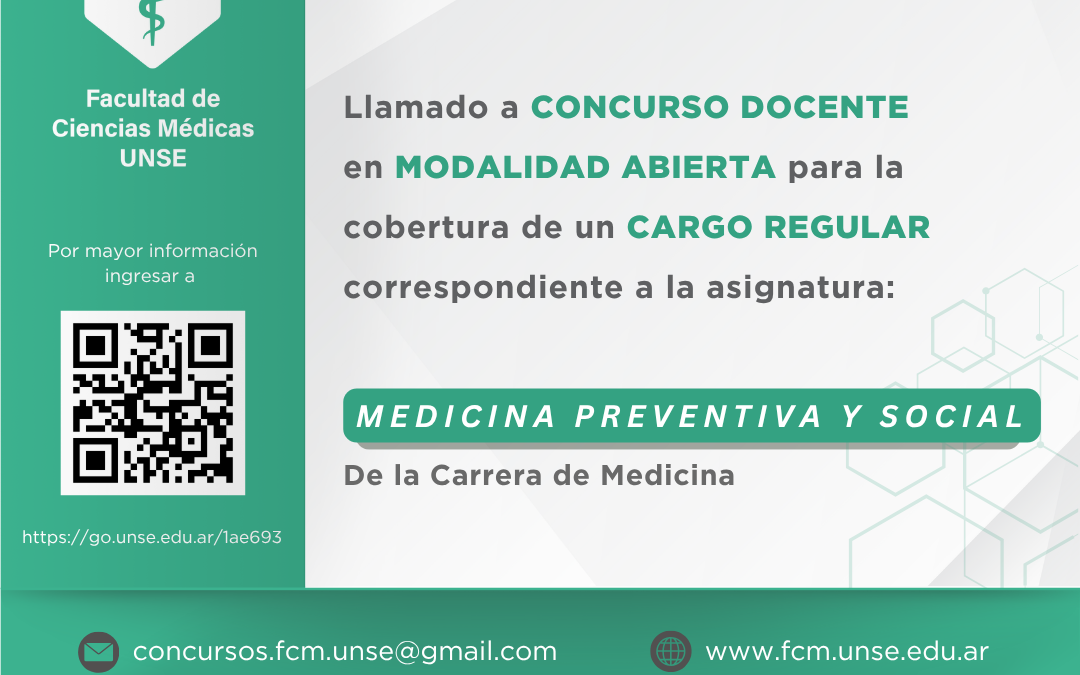 Llamado a inscripción Concurso Docente FCM UNSE