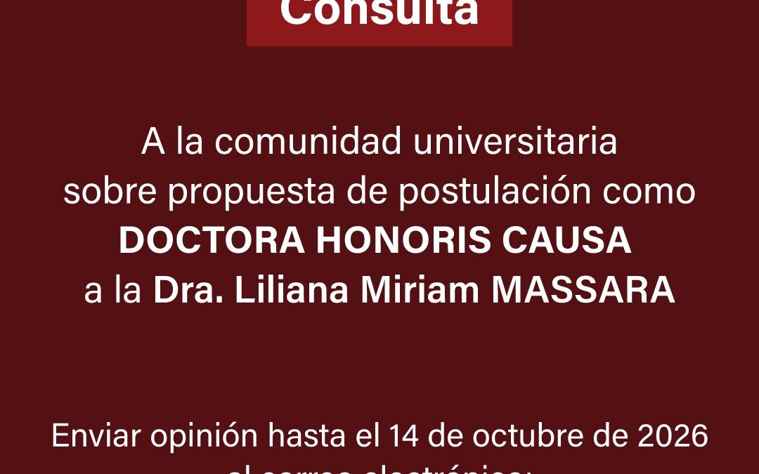 Exposición Pública de Propuesta para la Distinción de Doctora “Honoris Causa” – Liliana Miriam MASSARA